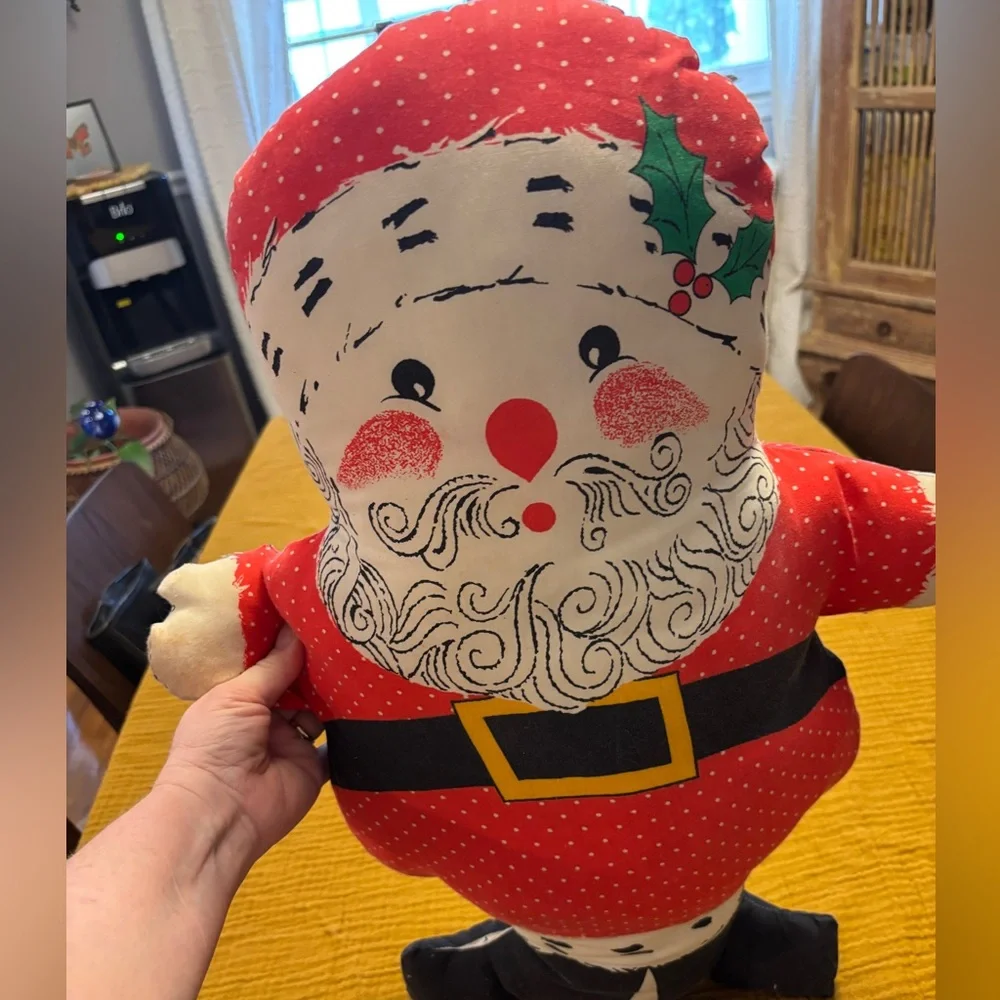 Festive Vintage Santa Claus Pillow‎ Made From A Cutout Pattern